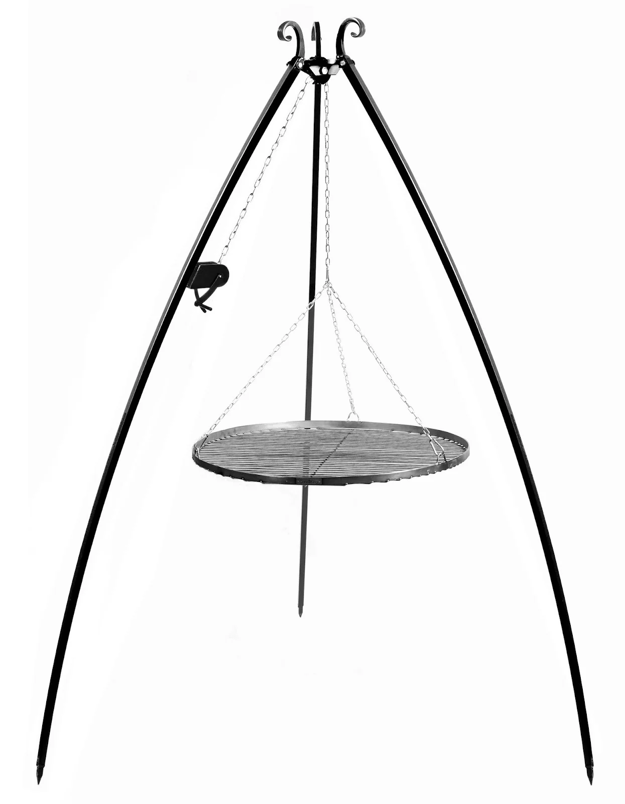 Cookking 200 cm Dreibein-Grill mit Winde und 70 cm Grillrost aus Naturstahl