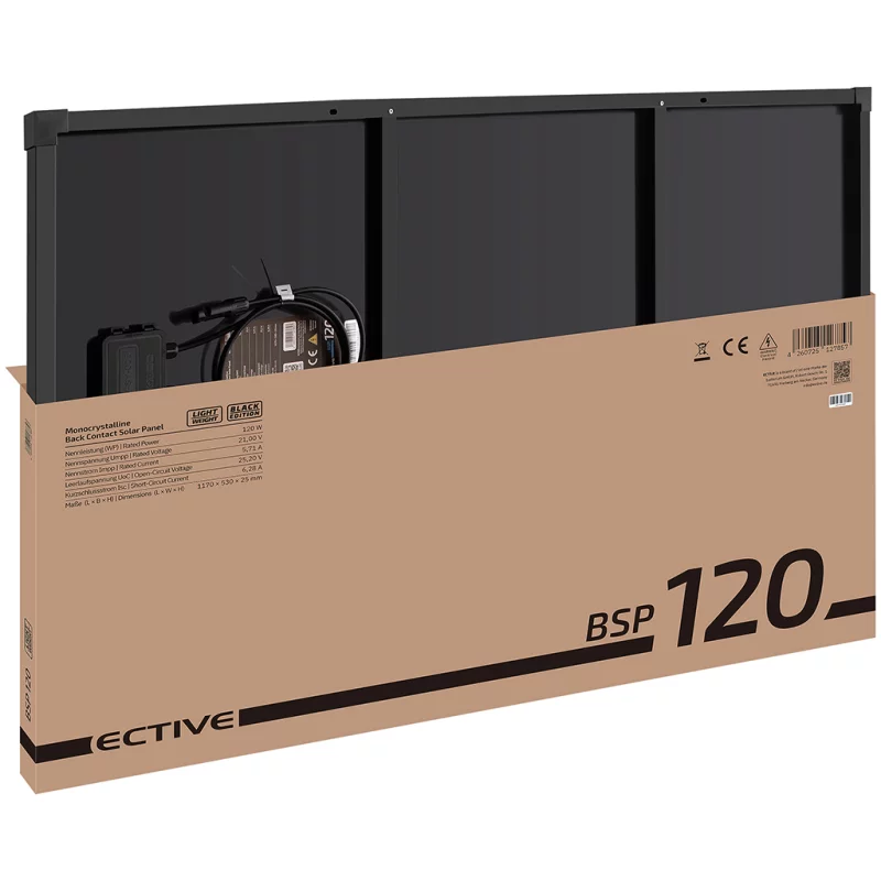 ECTIVE BSP 120 Black Lightweight Monokristallin Solarmodul 120W - Image 10