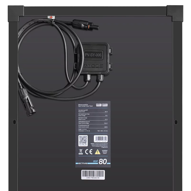 ECTIVE BSP 80 Black Lightweight Monokristallin Solarmodul 80W - Image 9
