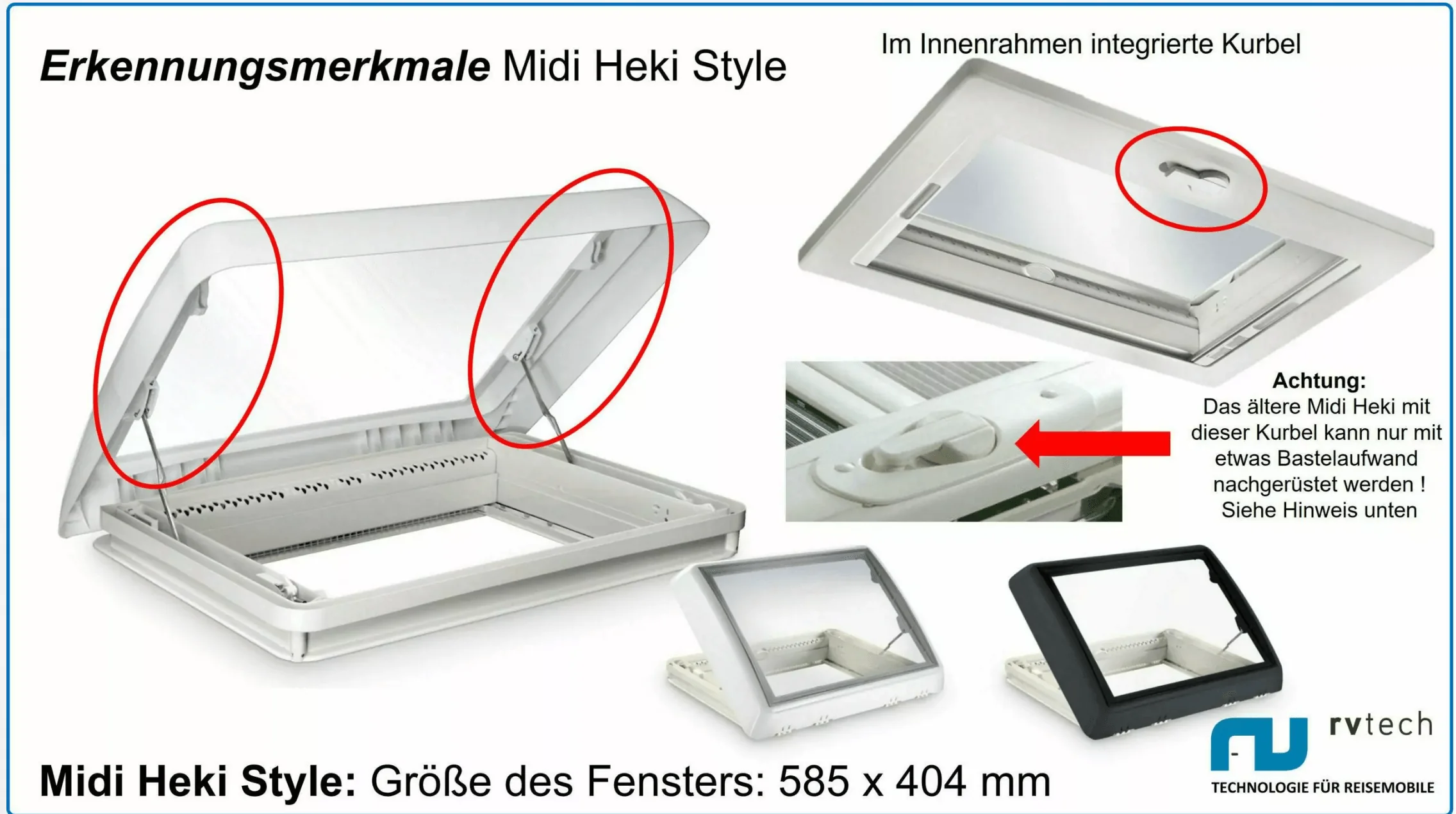 Elektrisches Antriebsset für Dometic HEKI Midi Dachfenster - Image 2