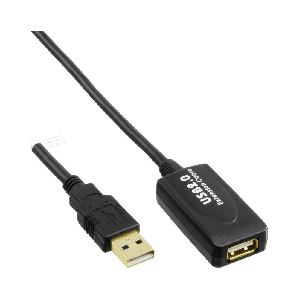 USB 2.0 Aktiv-Verlängerung, mit Signalverstärkung "Repeater", Stecker A an Buchse A, 5m